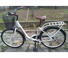 Elegantný dámsky mestský bicykel MOMA City s košíkom 6x3 prevodov SHIMANO, 17,5” ALU rám, 26” kolesá + LED svetlá