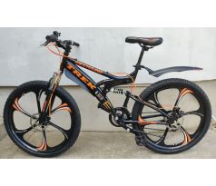 Horský celoodprúžený bicykel 18,5" rám, kotúčové brzdy, 26" lúčové kolesá