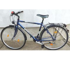 Pánsky cestný trekingový bicykel 4EVER 20" rám 28" kolesá 3x7 prevodov SHIMANO, LED svetlo