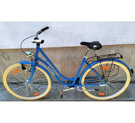 Klasický dámsky bicykel Ortler s jedným prevodom - bez prehadzovačky, 20" rám, 28" kolesá, svetlá
