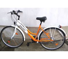 Dámsky cestný mestský bicykel GALAXY 19" rám 28" kolesá 6x3 prevodov LED svetlá