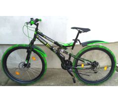 MODERNÝ celoodprúžený MTB CRUSHER 17" RÁM, 26" KOLESÁ 3x7 prevodov SHIMANO