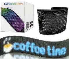 Farebná svetelná LED reklama pútač pás ohýbateľná flexibilná 90x19,2cm s diaľkovým ovládaním, aj do auta, napájanie 5V