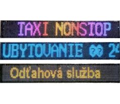 Farebná svetelná LED reklama pútač pás ohýbateľný flexibilný 133x19,2cm s diaľkovým ovládaním, aj do auta, napájanie 5V