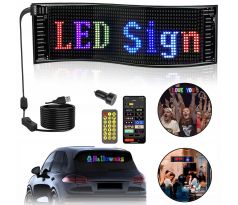 FLEXIBILNÁ PROGRAMOVATEĽNÁ SVETELNÁ LED REKLAMA PÁS 60 x 12cm aj do AUTA na 5V