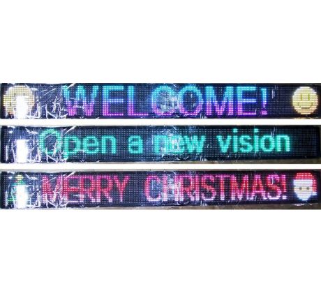 Flexibilná ohybná programovateľná FULL COLOR farebná reklama LED PÁS 176x19,2cm s diaľkovým ovládačom