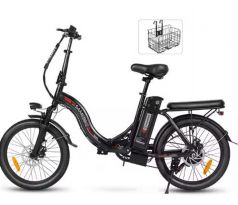 Skladací mestský elektrobicykel Samebike CY20 motor 250W AKU 36V + zadné sedadlo + košík