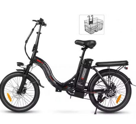 Skladací mestský elektrobicykel Samebike CY20 motor 250W AKU 36V + zadné sedadlo + košík