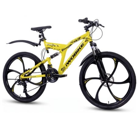 Horský celoodpružený bicykel MTB 18" rám 26" kolesá 3v7 prevodov SHIMANO, pre výšku 145-175 cm