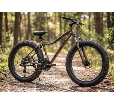 Odprúžený horský bicykel MTB FatBike 18" hliníkový rám 26" kolesá 3x7 prevodov SHIMANO