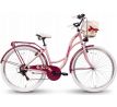 Dámsky romantický mestský bicykel s košíkom 18" rám 28" kolesá 7 prevodov Shimano na zadnom kolese