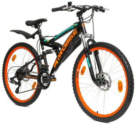 Atraktívny celoodpružený horský bicykel MTB BLAZE 17,5" rám 26" kolesá SHIMANO prevody